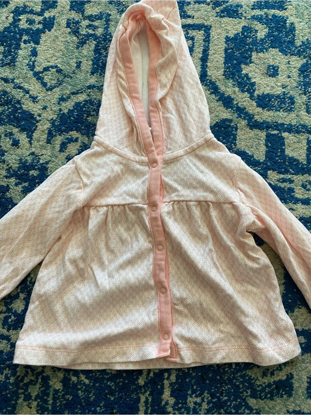 Light Pink Hooded Button-Up Baby/Toddler Cardigan